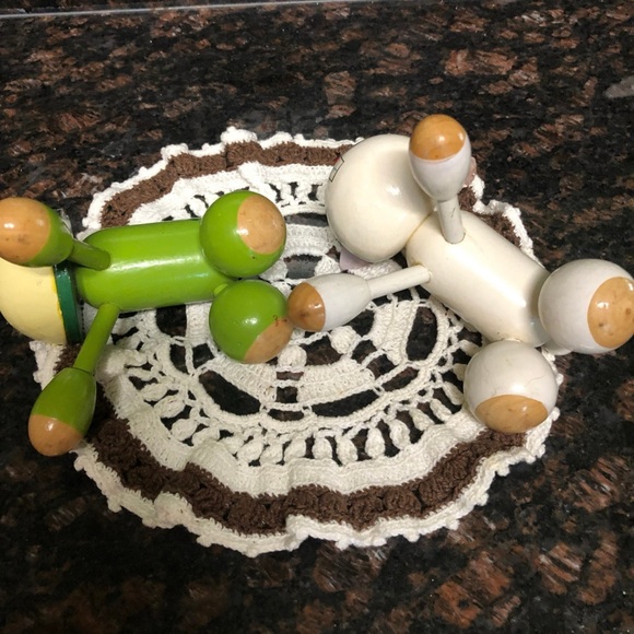 Vintage Wooden Toys Frog and Rabbit Bunny Cute Retro Toys - Picture 6 of 9